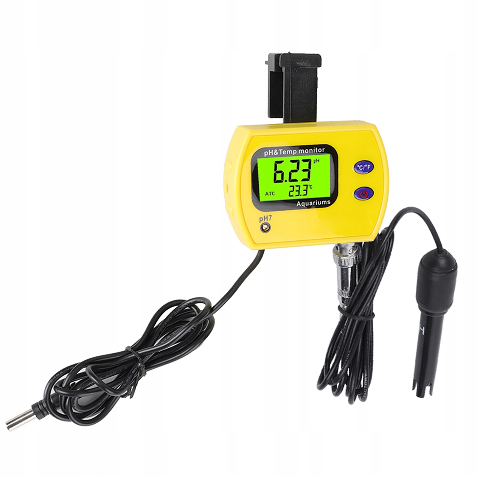 MIERNIKPHWODY014PHtemperatury2w1LCDzfunkcjaATCKodproducentaYB0176901 belsilt Vandens pH ir temperatūros matuoklis 2 viename su LCD ir ATC