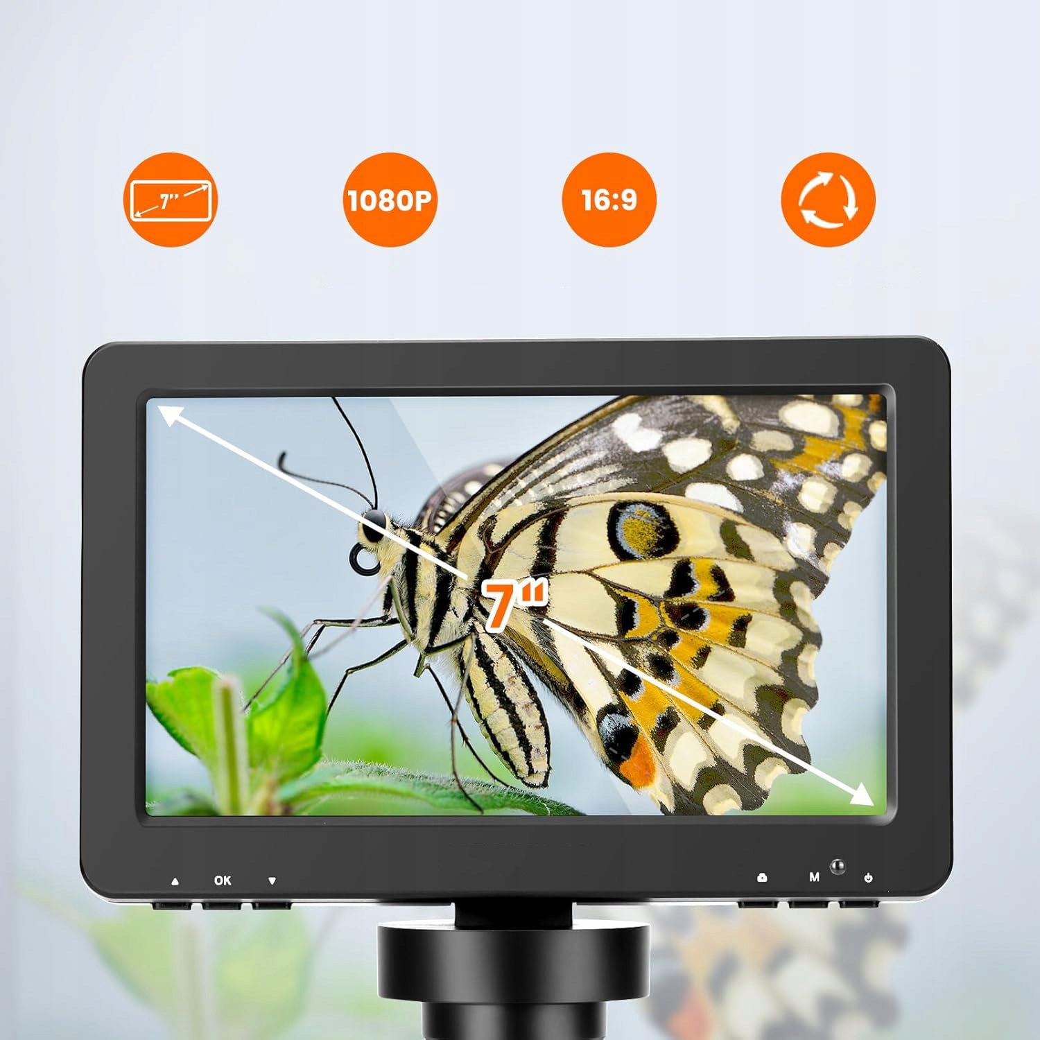 MIKROSKOPCYFROWY1200x12MPEKRANHD710xLEDCOMPATYBILNYWindowsMacStanopakowaniaoryginalne belsilt Skaitmeninis mikroskopas su ekranu 1200x 7 ekranas 12 MP 10 LED