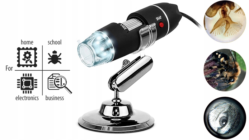 MIKROSKOPCYFROWYMEDIATECHUSB720P500XLEDZUCHWYTEMSTOLIKOWYMKodproducentaMT4096 belsilt USB skaitmeninis mikroskopas Media Tech MT4096 500x