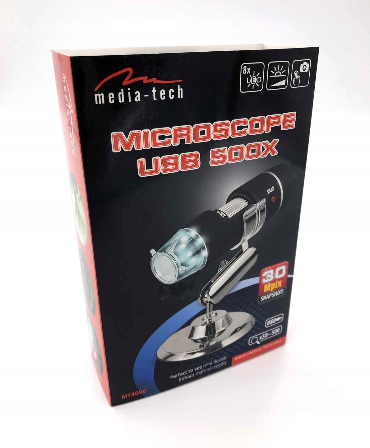 MIKROSKOPCYFROWYMEDIATECHUSB720P500XLEDZUCHWYTEMSTOLIKOWYMMarkabezmarki belsilt USB skaitmeninis mikroskopas Media Tech MT4096 500x