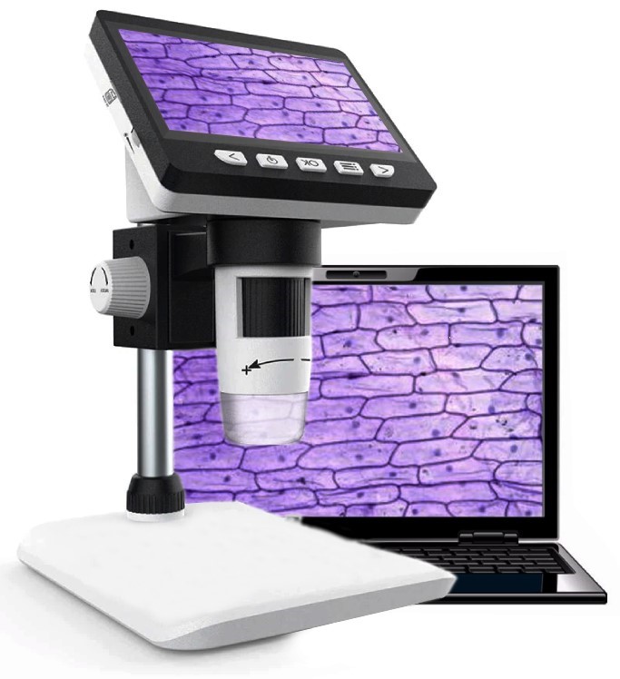 MIKROSKOPCYFROWYPOWIEKSZENIE1080PNAUKOWYREGULOWANYSTATYWLUPAEANGTIN5903824275768 belsilt Skaitmeninis mikroskopas su ekranu 1000x 43 ekranas 2 MP 8 LED