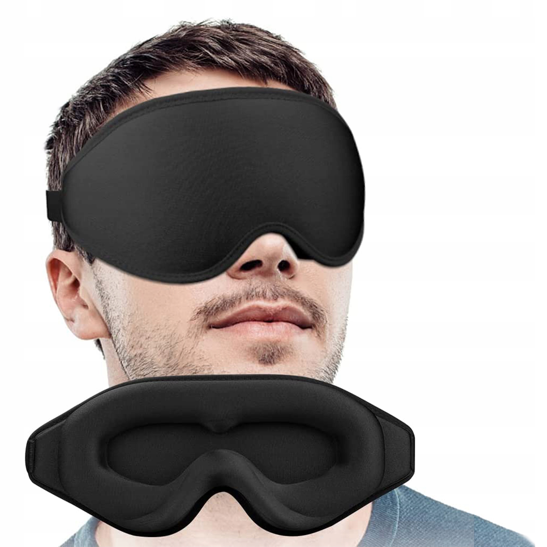 MaskaNaOczyDoSpaniaOpaskaWAYA3DPREMIUMNowaGeneracjaV2UlepszonaKolordodatkowyczarny1 belsilt