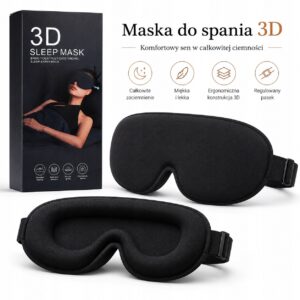 Akių kaukė miegui, 3D, šviesą blokuojanti, reguliuojama
