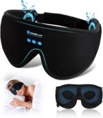 MaskadospaniaMorelaxBluetooth3DpiankamemorystereoHiFiunisex belsilt Akių kaukė miegui su Bluetooth ausinėmis 3D šviesą blokuojanti reguliuojama kelionėms su atminties putomis mėlyna patogiam miegui