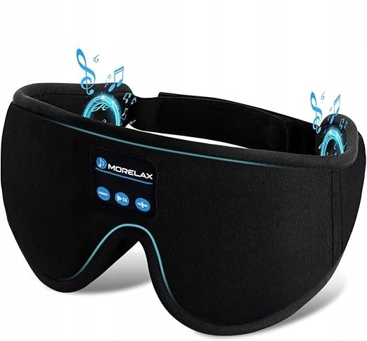 MaskadospaniaMorelaxBluetooth3DpiankamemorystereoHiFiunisexMarkabezmarki belsilt Akių kaukė miegui su Bluetooth ausinėmis 3D šviesą blokuojanti reguliuojama kelionėms su atminties putomis mėlyna patogiam miegui