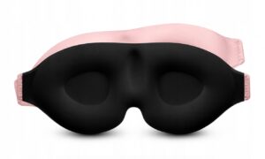 Akių kaukė miegui, 3D, šviesą blokuojanti, reguliuojama, kelionėms, juoda, pakuotė 2 vnt