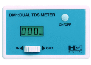 HM Digital DM 1 dviejų taškų TDS monitorius vandens filtravimo sistemoms 09990 ppm