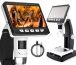 MikroskopCyfrowyEdukacyjnyPowiekszenie1000xEkranHDLCDIPS1080PLED belsilt Edukacinis skaitmeninis mikroskopas vaikams Inskam 306 1000x 43 ekranas 2 MP 8 LED