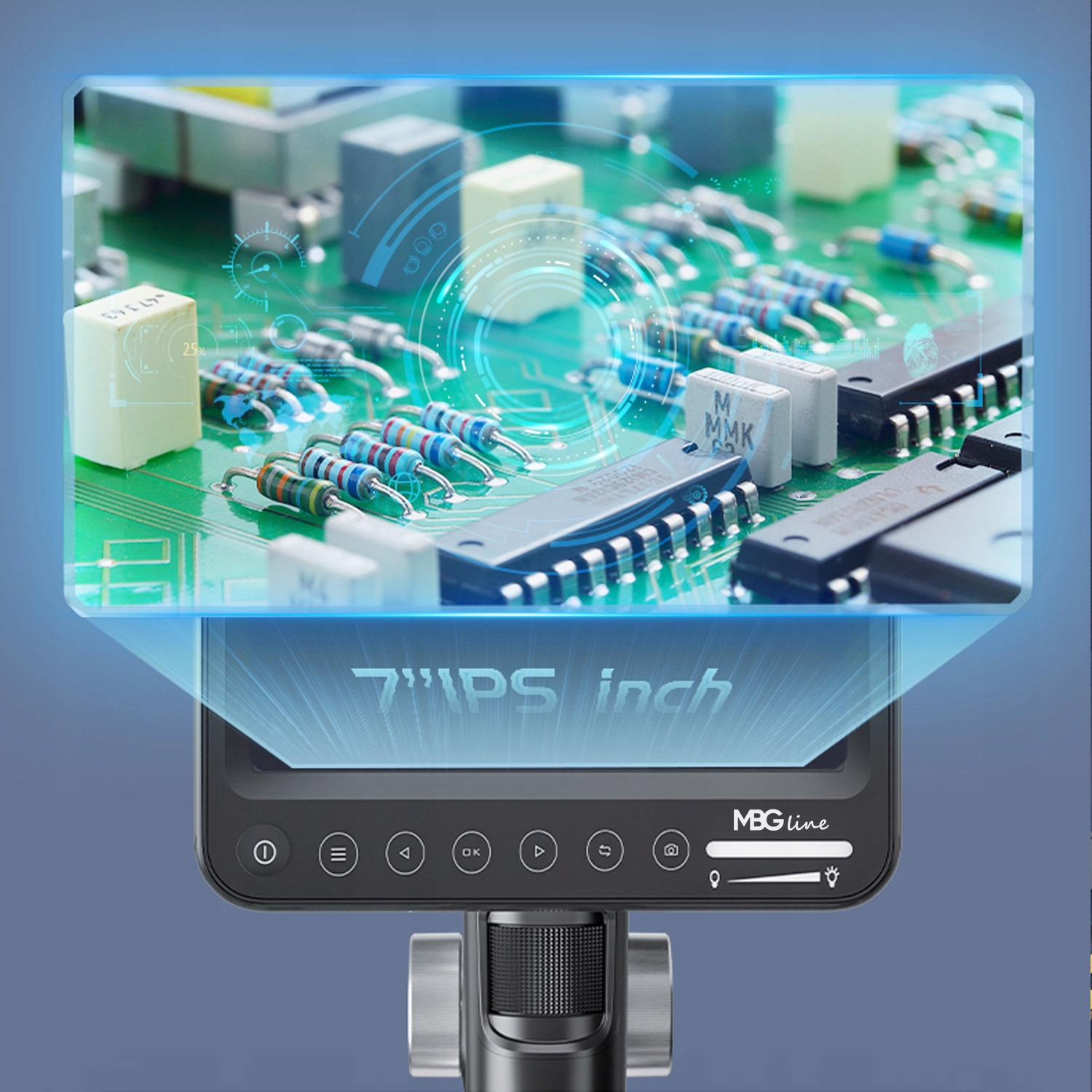 MikroskopCyfrowyIPS1600x12MPLEDFHDdoLUTOWANIASERWISOWYWARSZTATOWYKodproducenta318 belsilt Skaitmeninis mikroskopas litavimui ir elektronikai MBG Line 1600x 7 ekranas 12 MP 28 LED