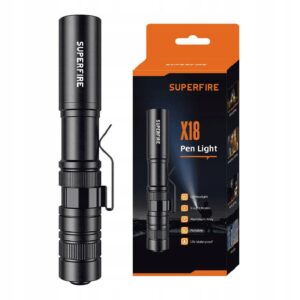 Plonas mini LED žibintuvėlis Superfire X18 Pen Light maitinimas 1 x AAA