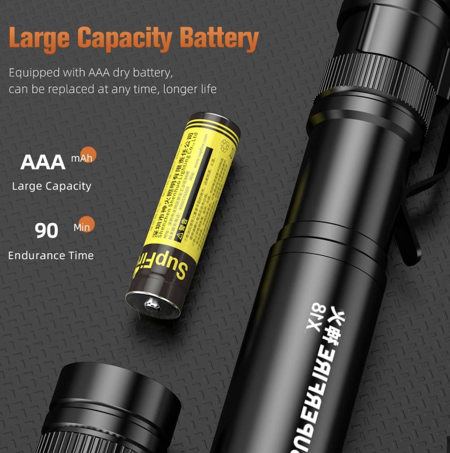 MiniLatarkaSLIMLEDSuperfireX18PenLightZasilanie1xAAADlugosc94cm belsilt Plonas mini LED žibintuvėlis Superfire X18 Pen Light maitinimas 1 x AAA