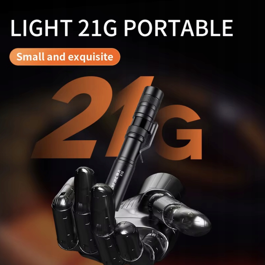 MiniLatarkaSLIMLEDSuperfireX18PenLightZasilanie1xAAAZrodloswiatlaLED belsilt Plonas mini LED žibintuvėlis Superfire X18 Pen Light maitinimas 1 x AAA