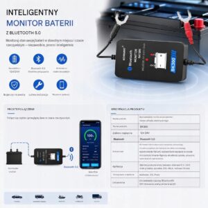 Konnwei BK300 Bluetooth 12 V ir 24 V akumuliatoriaus monitorius