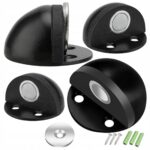 Juodas magnetinis durų stabdis ir laikiklis 45 × 26 mm
