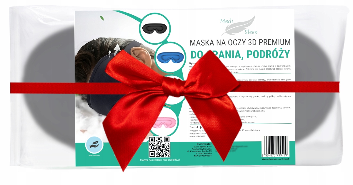 OPASKAMASKANAOCZYDOSPANIA3DMASKAZACIEMNIAJACA99SWIATLAEANGTIN5901315447243 belsilt Akių kaukė miegui 3D šviesą blokuojanti reguliuojama kelionėms su atminties putomis raudona