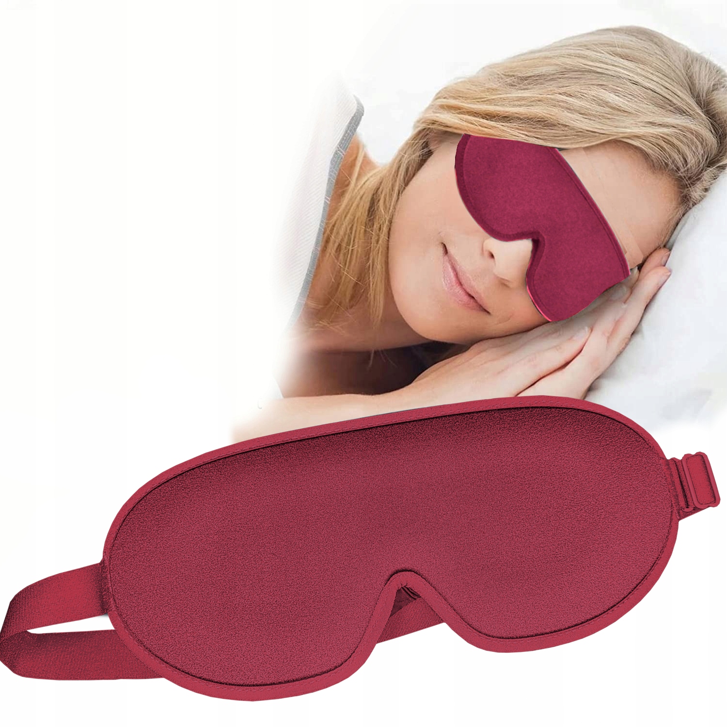 OPASKAMASKANAOCZYDOSPANIA3DMASKAZACIEMNIAJACA99SWIATLAWagaproduktuzopakowaniemjednostkowym005kg belsilt Akių kaukė miegui 3D šviesą blokuojanti reguliuojama kelionėms su atminties putomis raudona