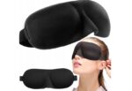 OPASKAMASKANAOCZYDOSPANIAPODROZYZPAMIECIAUSZTYWNIANIA3DUNISEX belsilt Akių kaukė miegui 3D šviesą blokuojanti reguliuojama kelionėms juoda kelioninei kuprinei