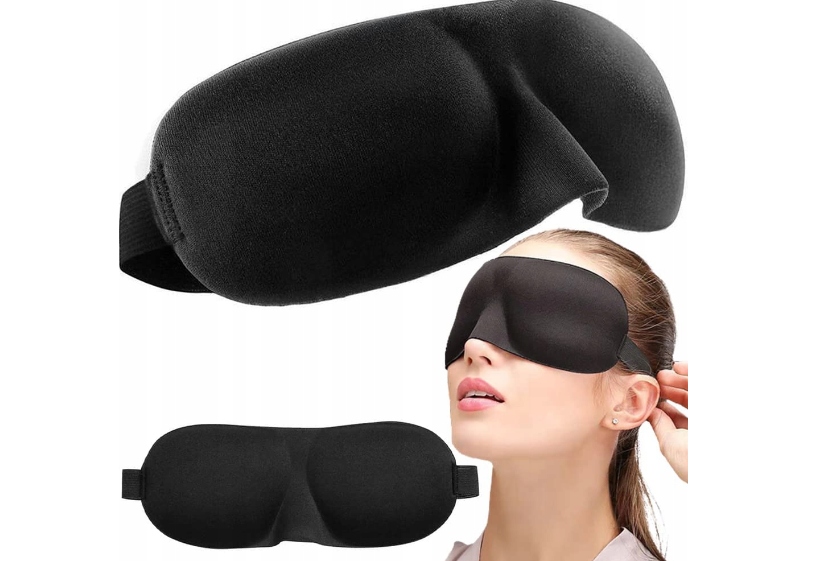 OPASKAMASKANAOCZYDOSPANIAPODROZYZPAMIECIAUSZTYWNIANIA3DUNISEX belsilt Akių kaukė miegui 3D šviesą blokuojanti reguliuojama kelionėms juoda kelioninei kuprinei