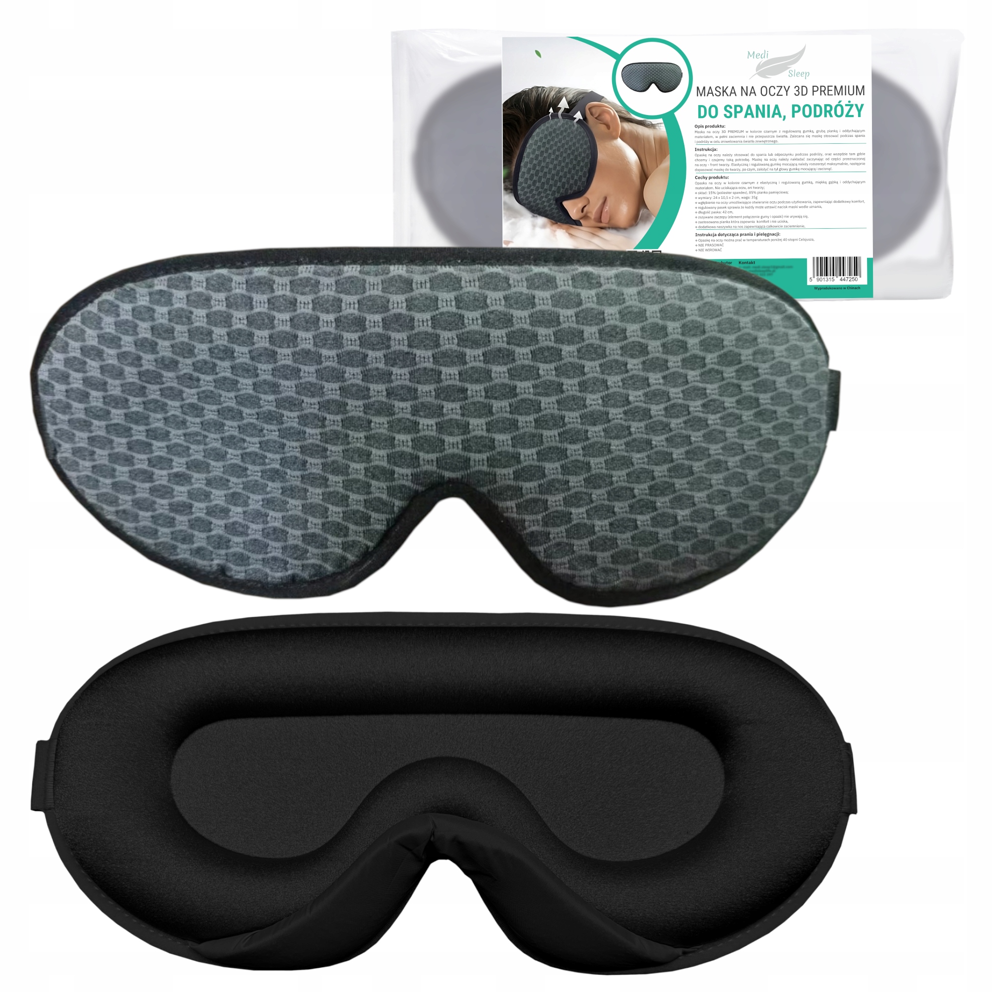 OPASKANAOCZYDOSPANIA3DMASKAZACIEMNIAJACA99SWIATLAREGULOWANA1 belsilt Akių kaukė miegui 3D šviesą blokuojanti reguliuojama kelionėms su atminties putomis juoda jautresnei akių zonai