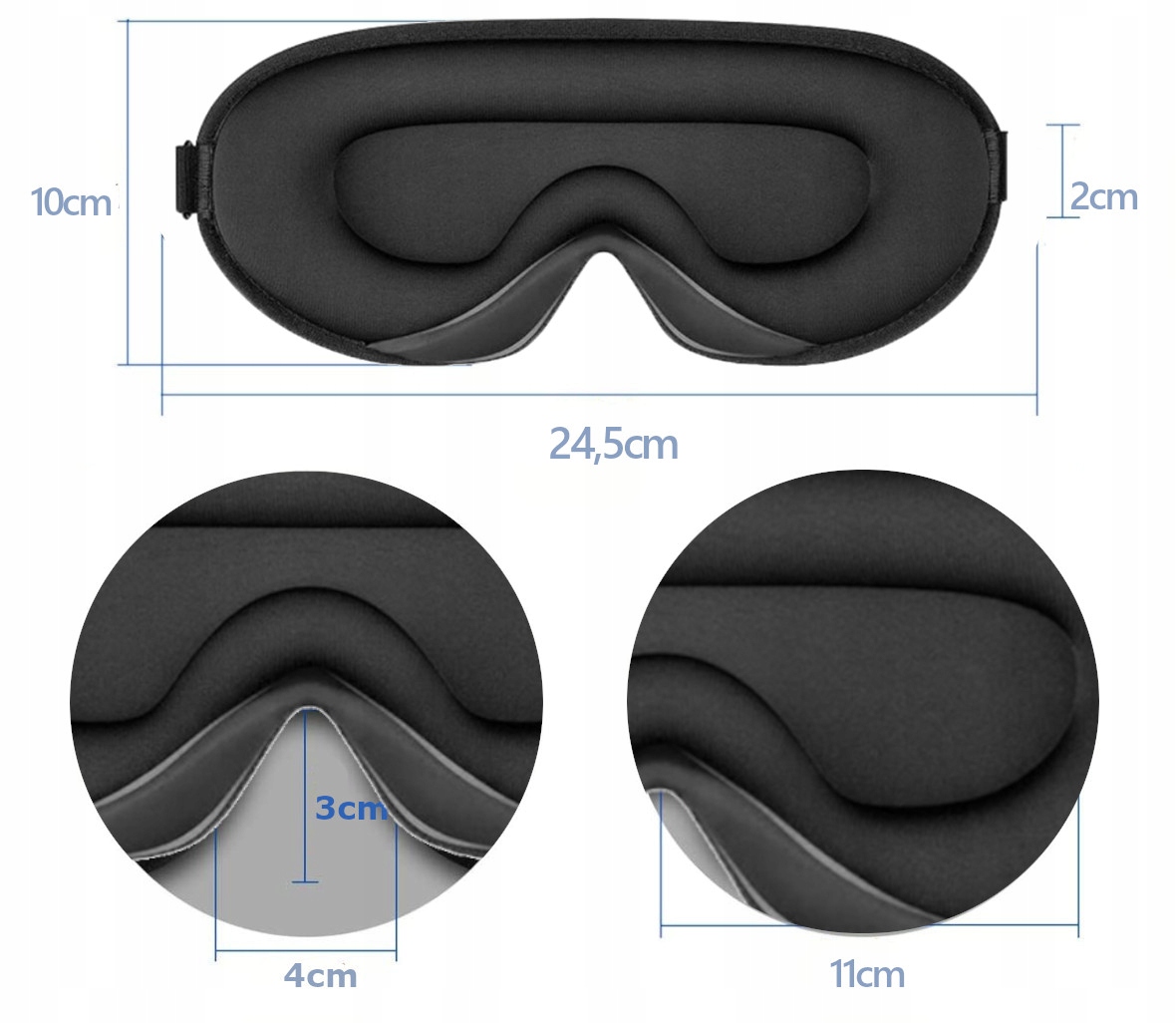 OPASKANAOCZYDOSPANIA3DMASKAZACIEMNIAJACA99SWIATLAREGULOWANAKolorszary belsilt Akių kaukė miegui 3D šviesą blokuojanti reguliuojama kelionėms su atminties putomis juoda jautresnei akių zonai