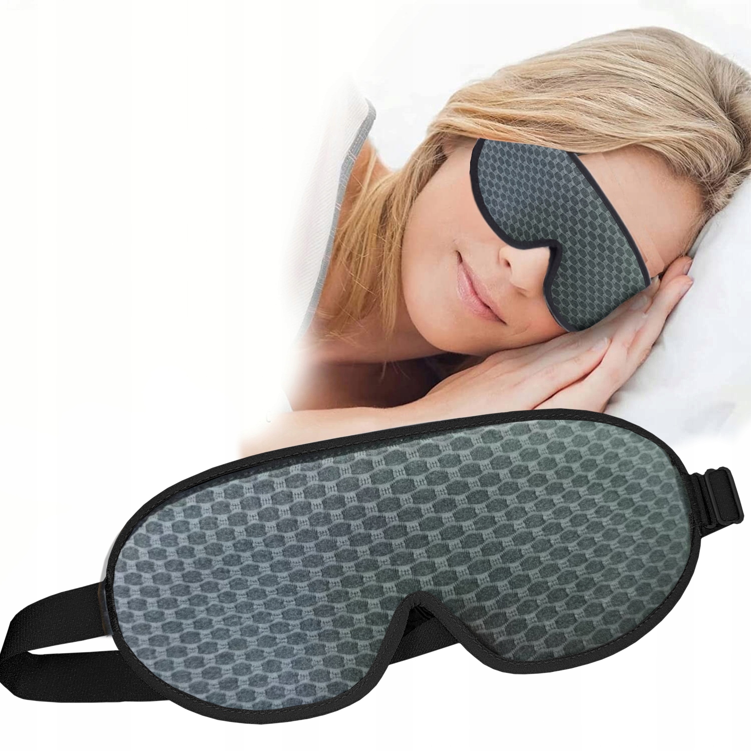 OPASKANAOCZYDOSPANIA3DMASKAZACIEMNIAJACA99SWIATLAREGULOWANANazwakoloruproducentaSzary belsilt Akių kaukė miegui 3D šviesą blokuojanti reguliuojama kelionėms su atminties putomis juoda jautresnei akių zonai