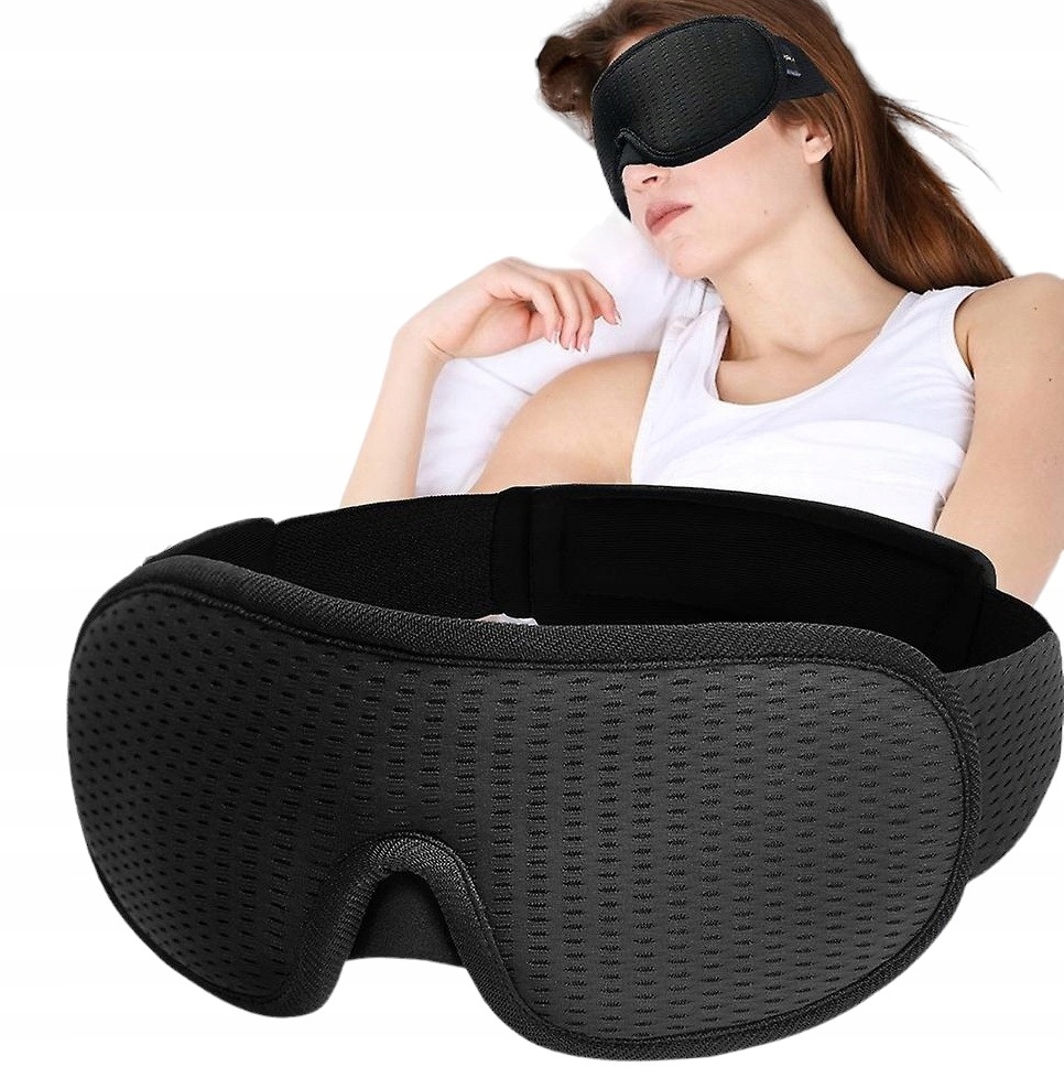OPASKANAOCZYDOSPANIA3DMASKAZACIEMNIAJACAODDYCHAJACAERGONOMICZNAStanopakowaniaoryginalne belsilt Akių kaukė miegui 3D šviesą blokuojanti reguliuojama kelionėms su atminties putomis juoda namams ir kelionėms