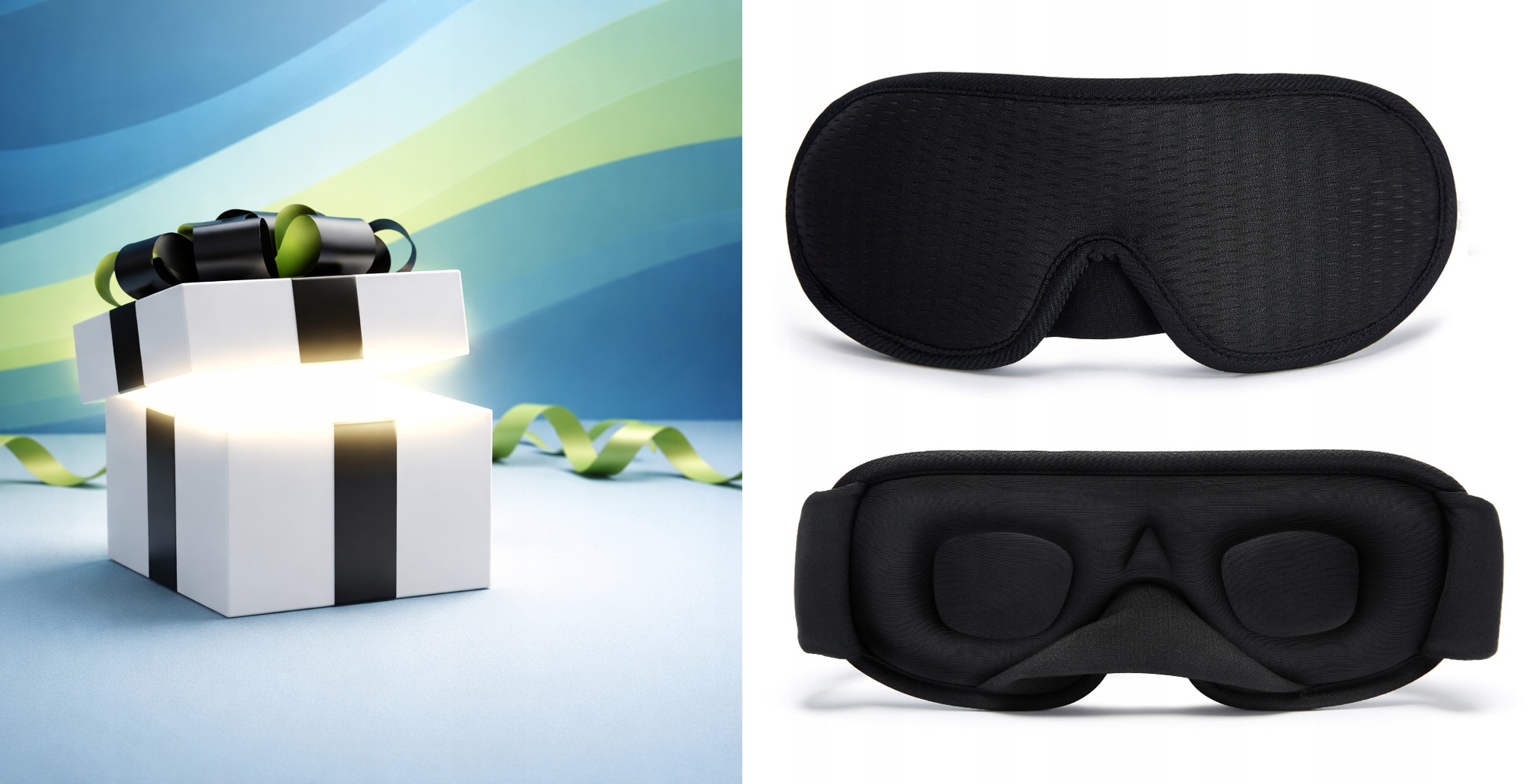 OPASKANAOCZYDOSPANIA3DMaskaZaciemniajacaRegulowanaMEMORYCZARNAx2KodproducentaXC29 belsilt Akių kaukė miegui 3D šviesą blokuojanti reguliuojama kelionėms su atminties putomis su dėklu juoda