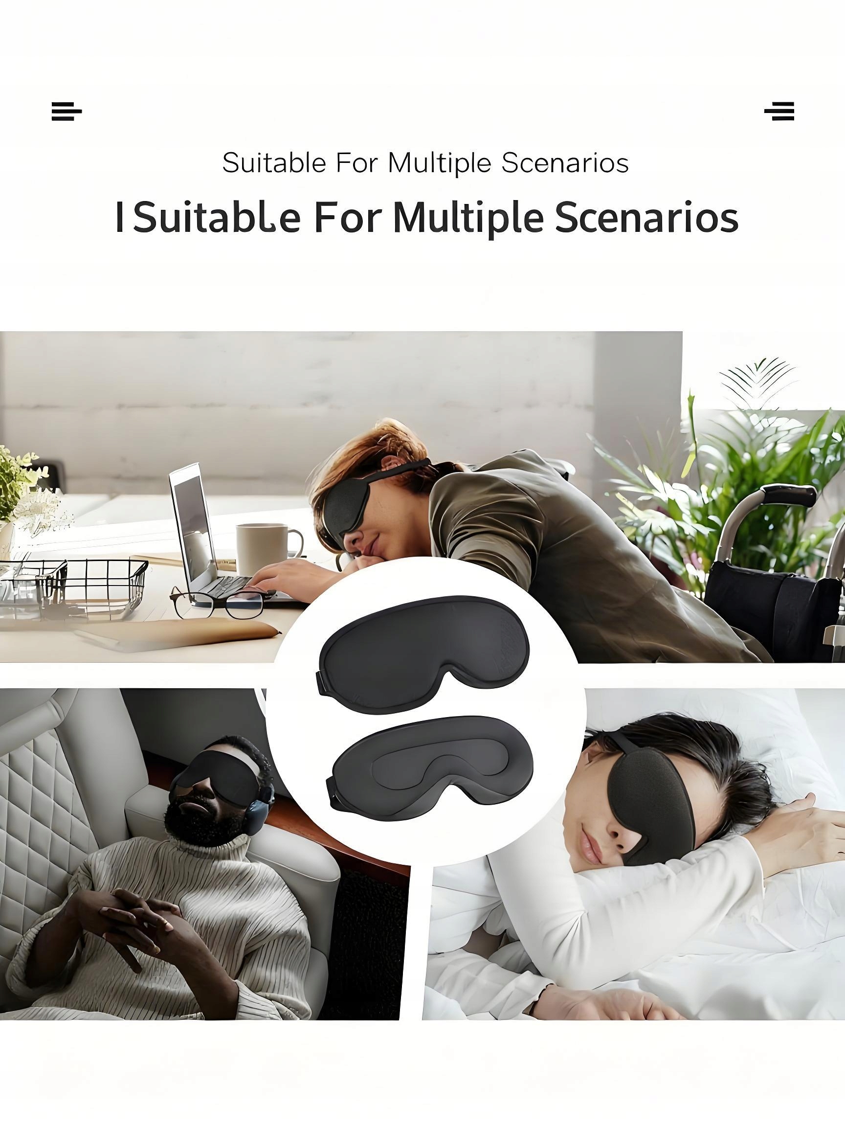 OPASKANAOCZYDOSPANIAMASKA3DREGULOWANALEKKA100ZACIEMNIENIACZARNAMaterialdominujacypoliester2 belsilt Akių kaukė miegui 3D šviesą blokuojanti reguliuojama kelionėms juoda minkštam prigludimui