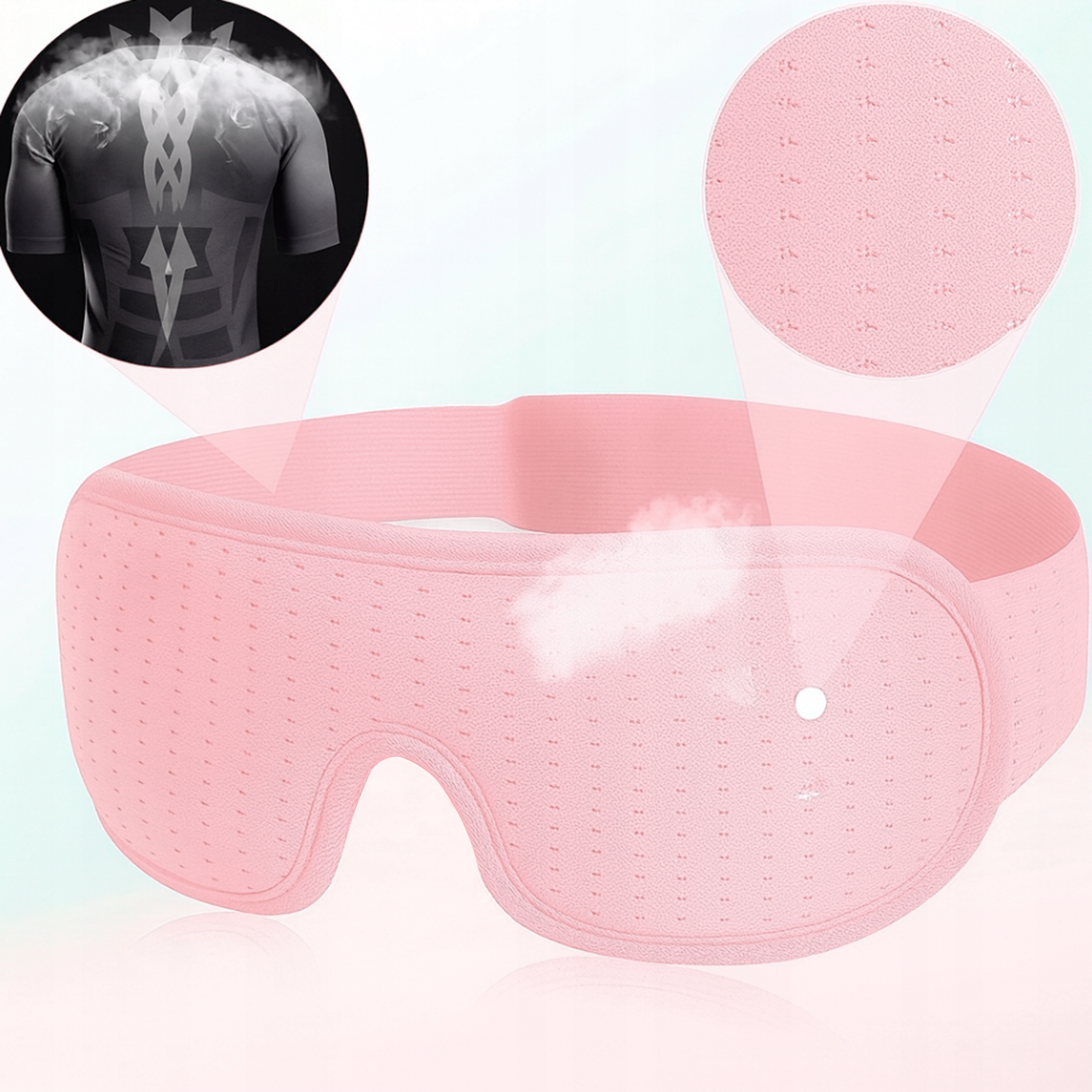 OPASKANAOCZYDOSPANIAMASKA3DREGULOWANALEKKA100ZACIEMNIENIAROZOWAKolordodatkowyczarny belsilt Akių kaukė miegui 3D šviesą blokuojanti reguliuojama kelionėms su atminties putomis rožinė