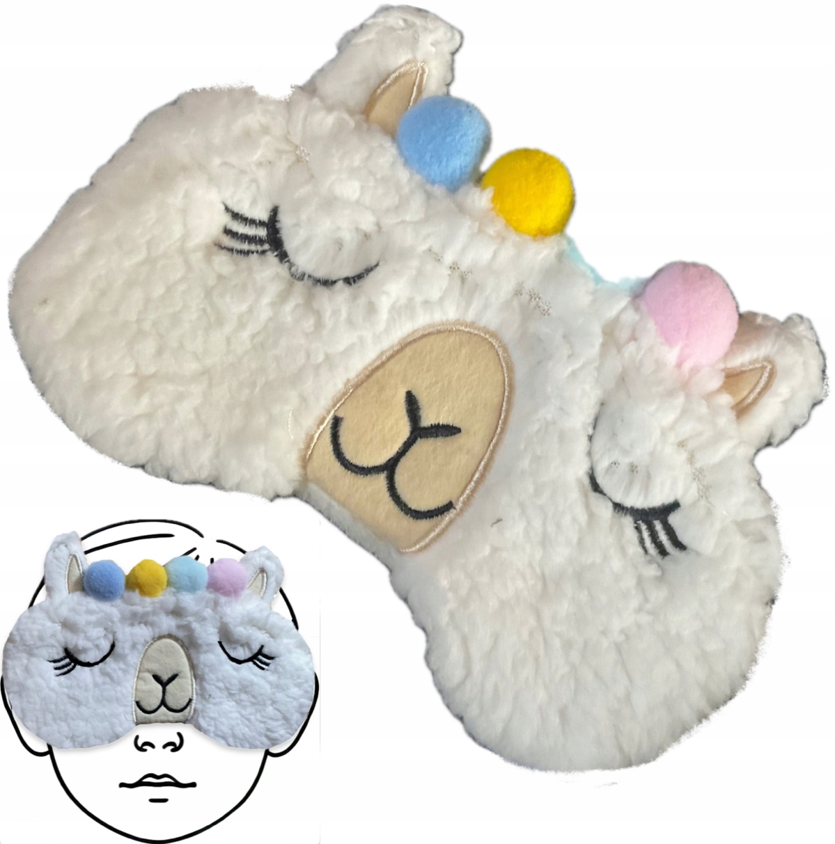 OPASKANAOCZYMASKADOSPANIASNURELAKSUNAGUMCELAMAALPACAOLDMAN belsilt Akių kaukė miegui Oldman kelionėms balta