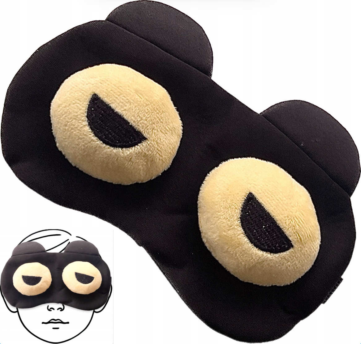 OPASKANAOCZYMASKADOSPANIASNURELAKSUOKOOLDMANNAGUMCECZARNA belsilt Akių kaukė miegui Oldman kelionėms juoda patogiam miegui