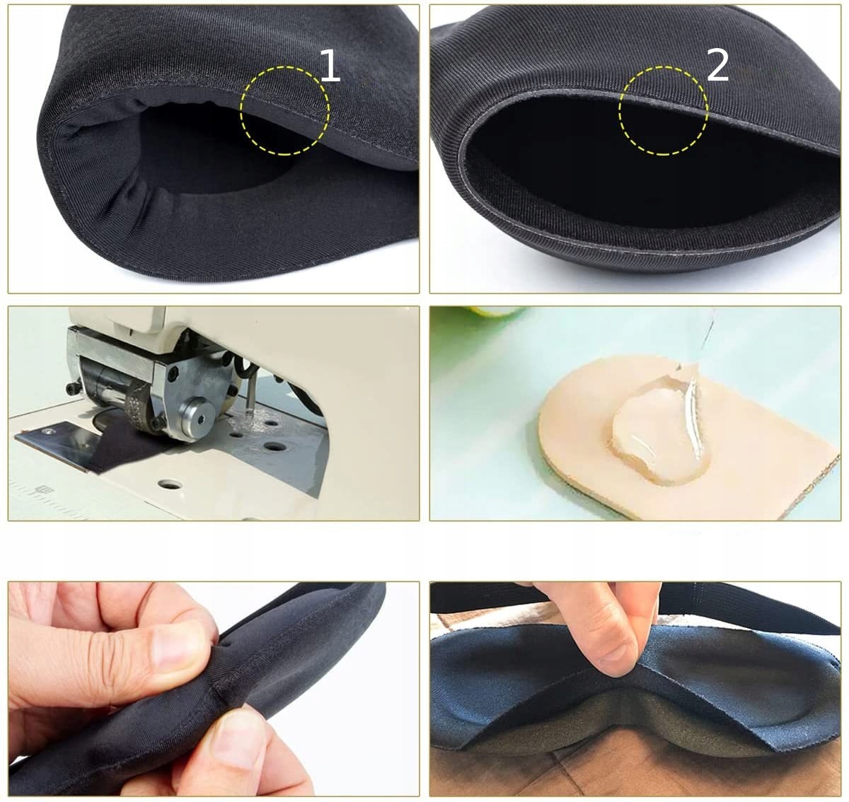OPASKANAOCZYSPANIA3DPremiumDOPASOWUJESIEEANGTIN5905369284052 belsilt Akių kaukė miegui 3D šviesą blokuojanti juoda