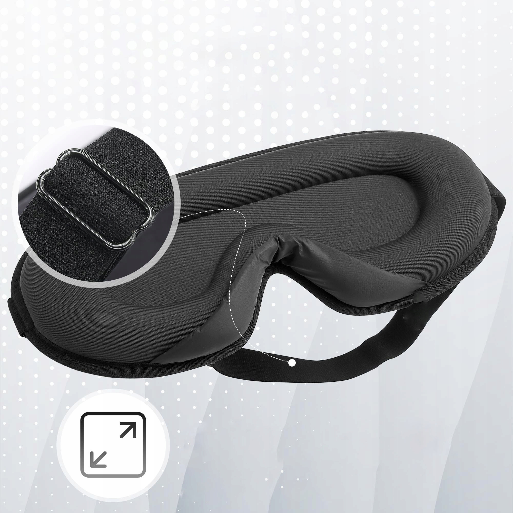 OPASKANAOCZYdospania3DmaskaZACIEMNIAJACAODDYCHAJACAergonomicznaKodproducentaOPASKANAOCZYDOSPANIAczarny belsilt Akių kaukė miegui 3D šviesą blokuojanti reguliuojama kelionėms su atminties putomis patogiam miegui