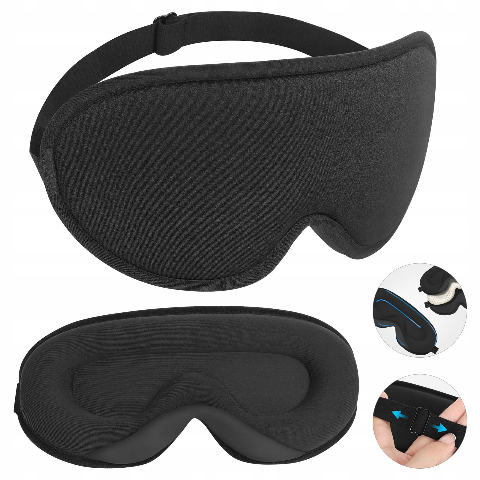 OPASKANAOCZYdospania3DmaskaZACIEMNIAJACAODDYCHAJACAergonomiczna belsilt Akių kaukė miegui 3D šviesą blokuojanti reguliuojama kelionėms su atminties putomis patogiam miegui