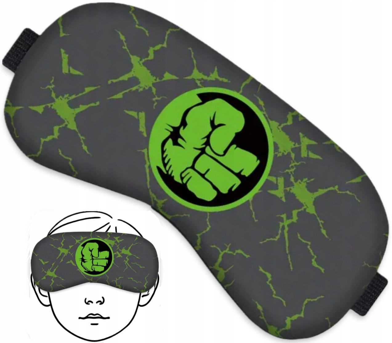OPASKAnaOCZYMASKAdoSPANIARELAKSUHULKgreendlaDZIECIoslonaoczu belsilt Gelinė akių kaukė kelionėms žalia