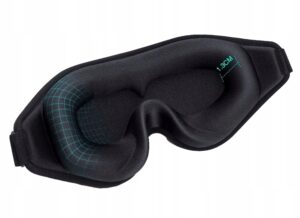 Akių kaukė miegui, 3D, šviesą blokuojanti, kelionėms, juoda