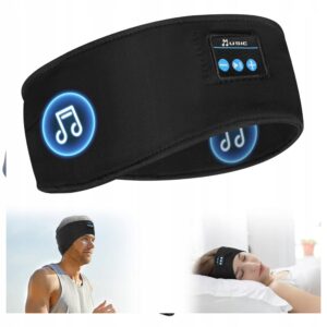 Akių kaukė miegui su Bluetooth ausinėmis, šviesą blokuojanti, su ausų kištukais, mėlyna
