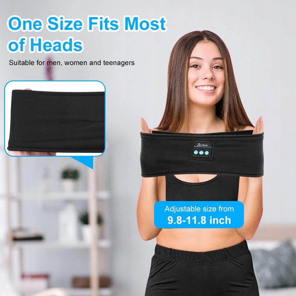 OpaskanaOczySluchawkizBluetoothBieganieSpanieJogaCienkieGlosnikiMarkabezmarki belsilt Akių kaukė miegui su Bluetooth ausinėmis šviesą blokuojanti su ausų kištukais mėlyna