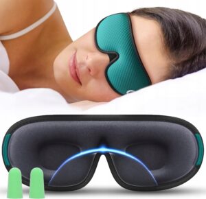 Medvilninė akių kaukė miegui 3D šviesą blokuojanti reguliuojama kelionėms su atminties putomis su ausų kištukais patogiam miegui