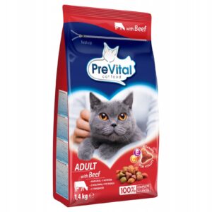PrevitalAdultBeefZWolowinaSuchaKarmaDlaKotowWolowina14Kg belsilt