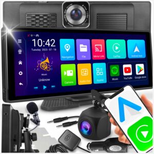 Belaidis „CarPlay“ ir „Android Auto“ ekranas prietaisų skydeliui, 10,26 colių, IPS, su galinio vaizdo kamera, Full HD, „Bluetooth“ 5,0