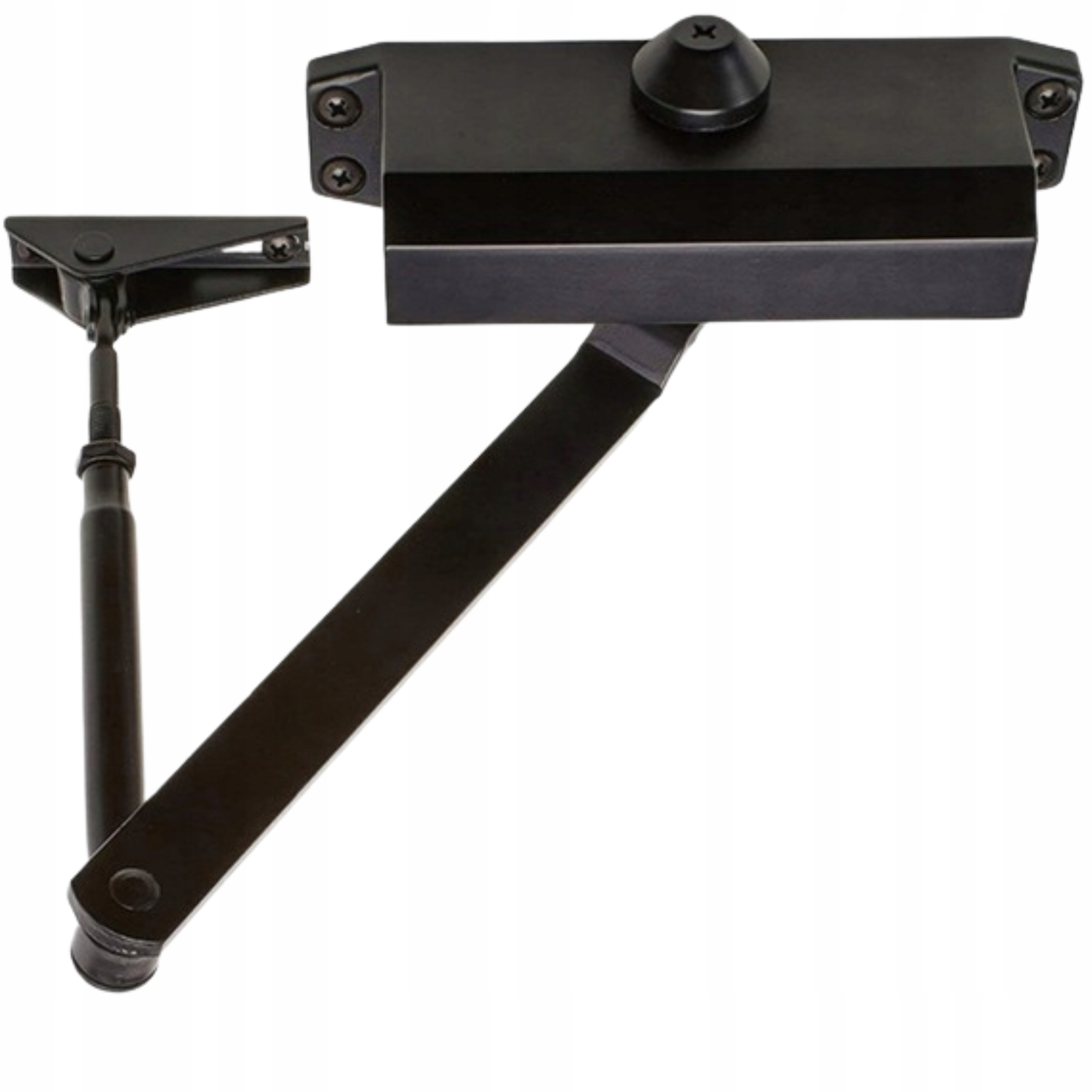 Sportown automatinis lauko durų pritraukėjas, iki 65 kg, durims iki 110 cm, juodas