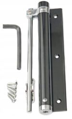 HUW automatinis lauko durų pritraukėjas, iki 30 kg, durims iki 100 cm, juodas