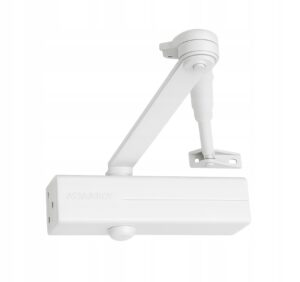 Baltas durų pritraukėjas su fiksacija ASSA ABLOY DC140, iki 100 kg