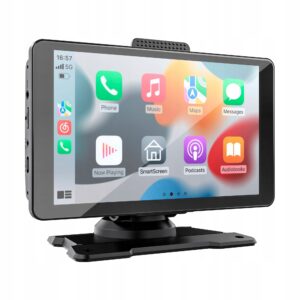Belaidis „CarPlay“ ir „Android Auto“ ekranas prietaisų skydeliui, 7 colių, su galinio vaizdo kamera, Kruger&Matz