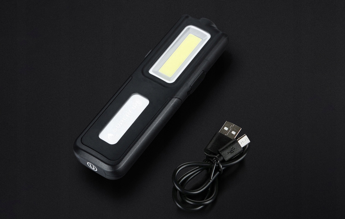 SuperfireG12LampaWarsztatowaLatarkazMagnesemPowerbank1200mahIP44Materialguma belsilt Darbinis žibintuvėlis Superfire G12 su magnetu išorine baterija 1200 mAh IP44