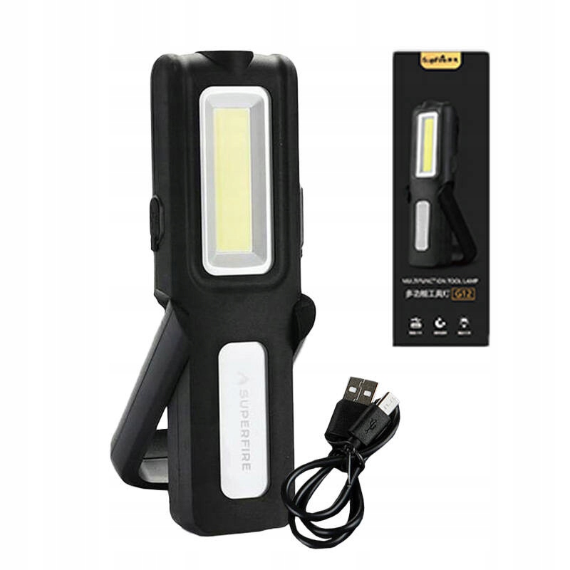 SuperfireG12LampaWarsztatowaLatarkazMagnesemPowerbank1200mahIP44ModelG12 belsilt Darbinis žibintuvėlis Superfire G12 su magnetu išorine baterija 1200 mAh IP44