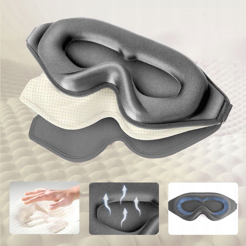 TECHPROTECTEYESHADESLEEPMASKGREYKolorszary belsilt