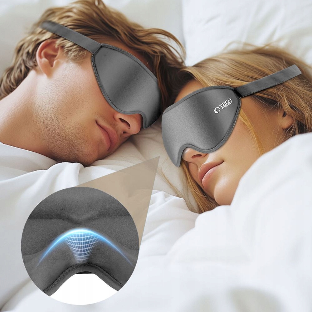 TECHPROTECTEYESHADESLEEPMASKGREYMaterialdominujacyinny belsilt