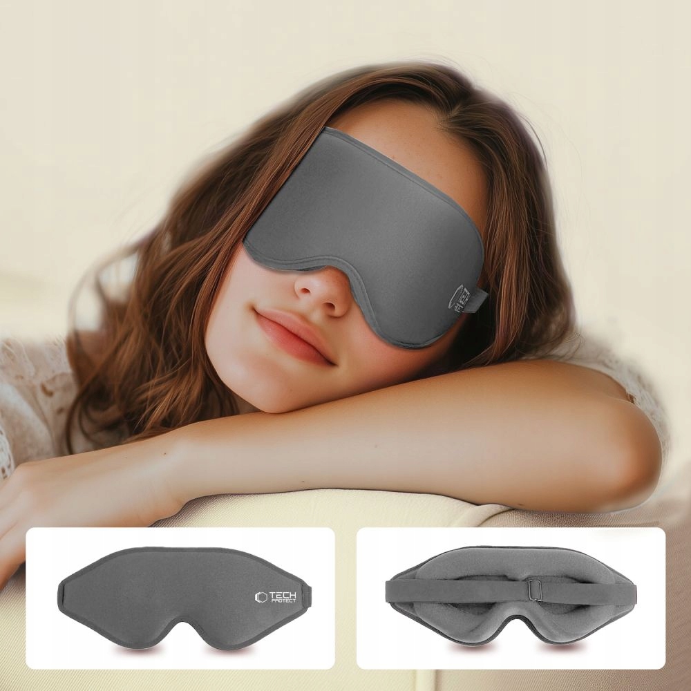 TECHPROTECTEYESHADESLEEPMASKGREYModelEyeshadeSleep belsilt